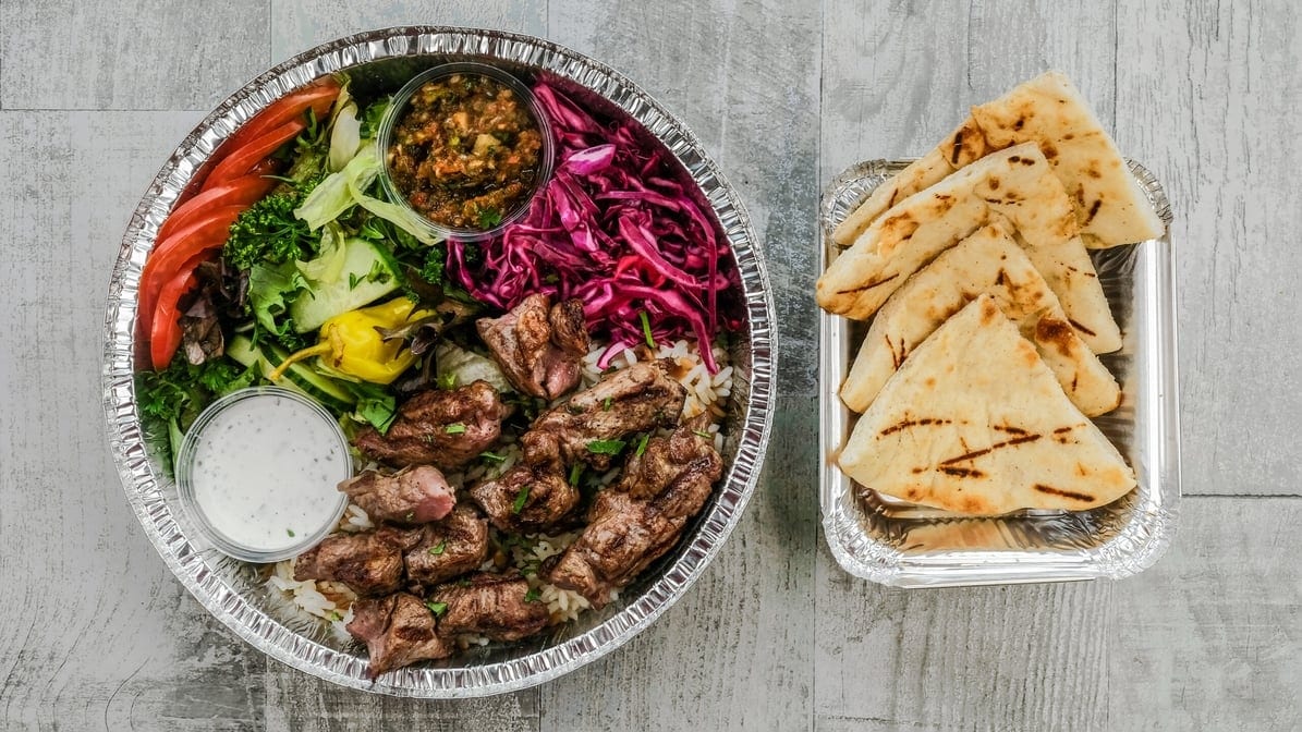 Large Lamb Shish Kebab Platter.