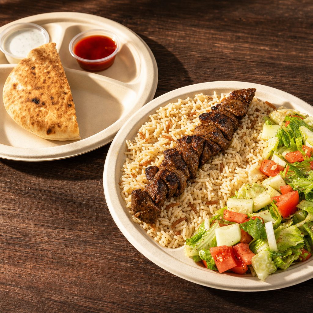 Regular Lamb Shish Kebab Platter.