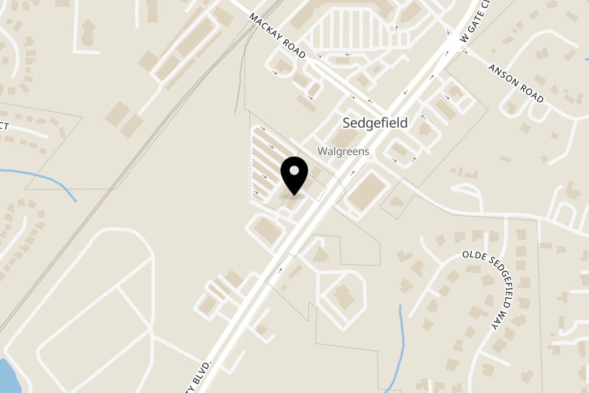 Map showing the location of Kapadokia Grill - Mediterranean Turkish Greensboro on 5814 W Gate City Blvd in Greensboro
